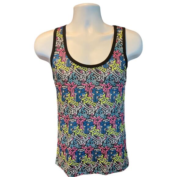 Andrew Christian Neon Palm Mesh Tank Large - Picture 1 of 9